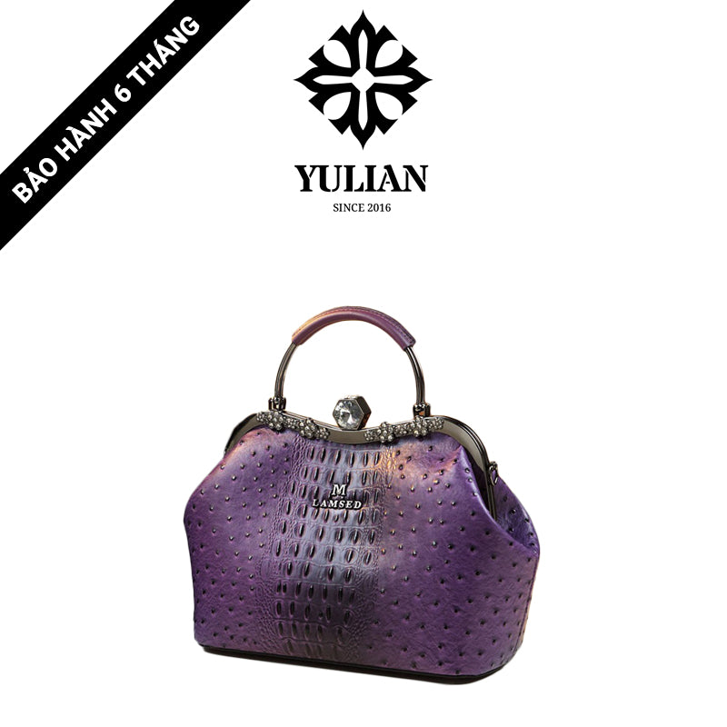 EP3-03 - Amethyst Jewel Doctor Bag - Túi Cốp Khung Bấm Đính Đá